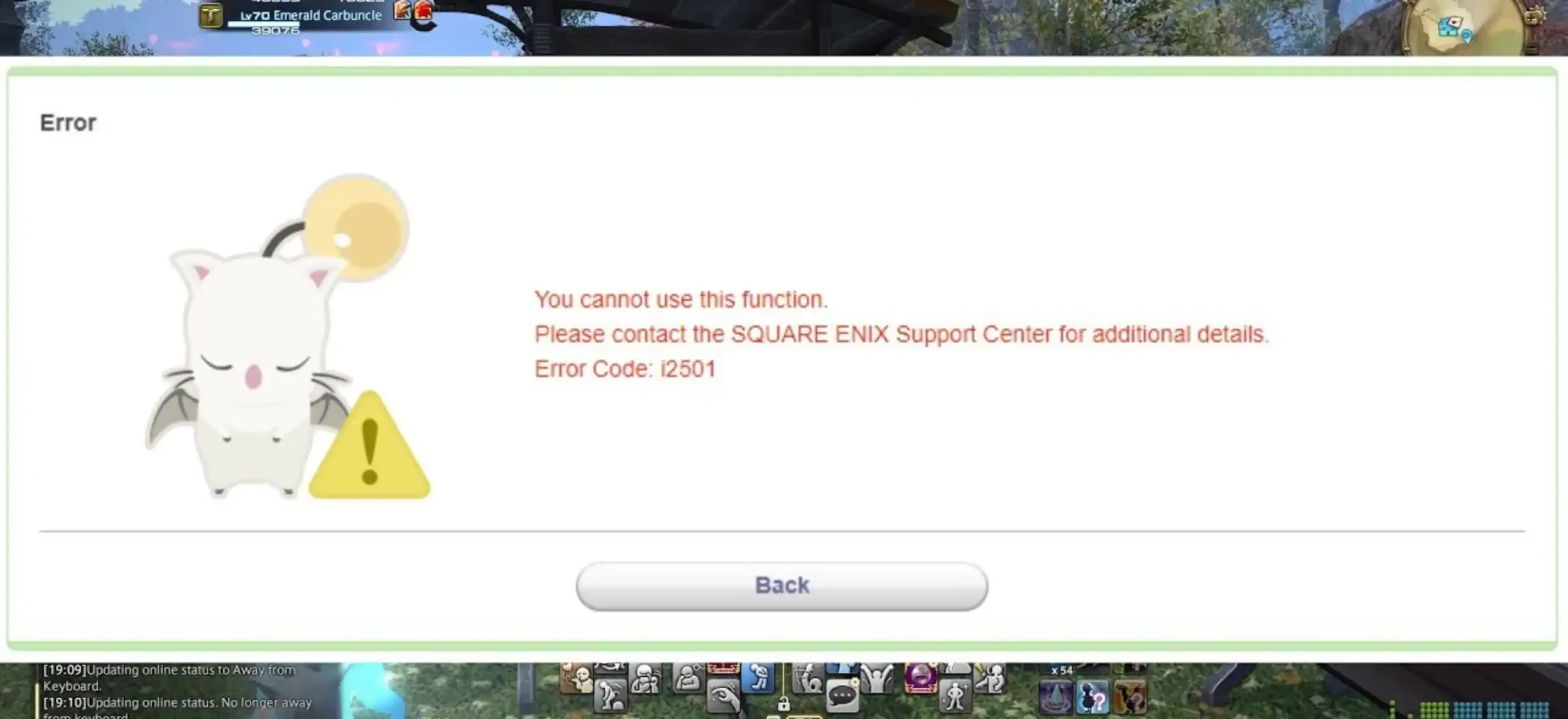 Error Code i2501 on Square Enix